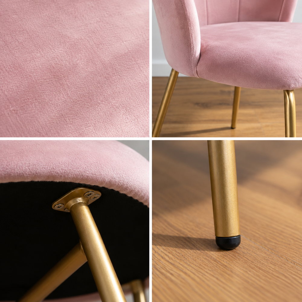 Pretty in Pink Velvet Vanity Chair | Eleva regenerated |04