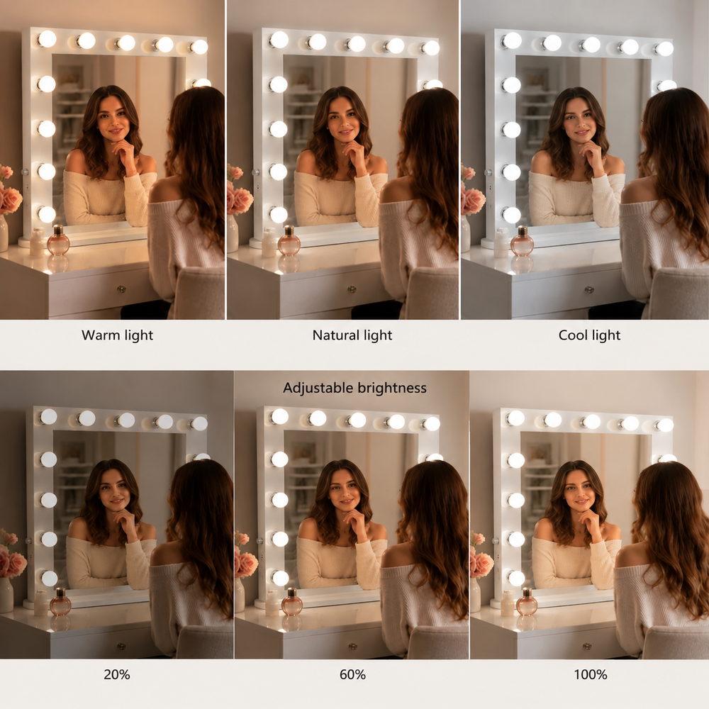 Opening Night Hollywood Mirror in White | Eleva regenerated |04