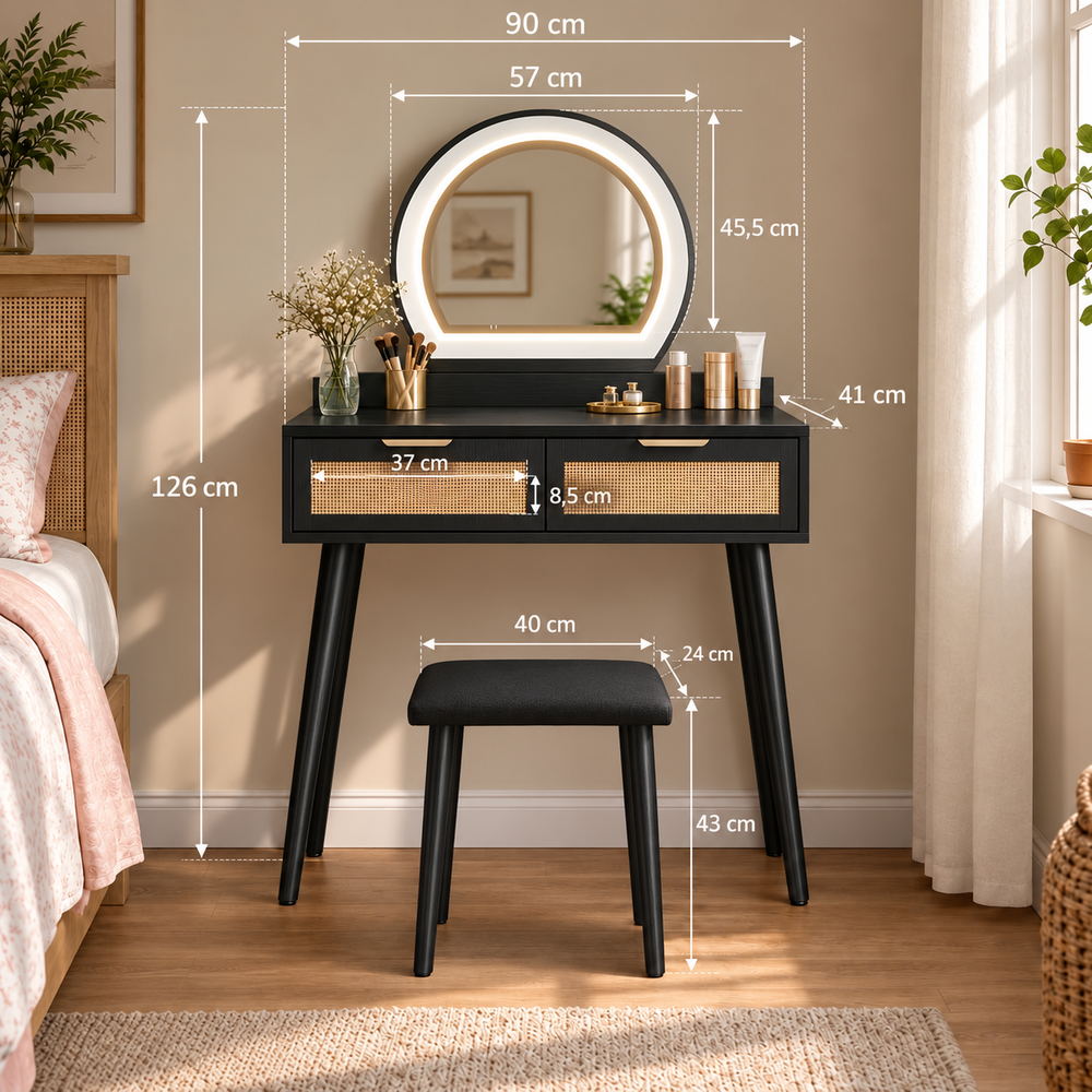 Boho Soul Vanity Set in Black | Eleva regenerated |05