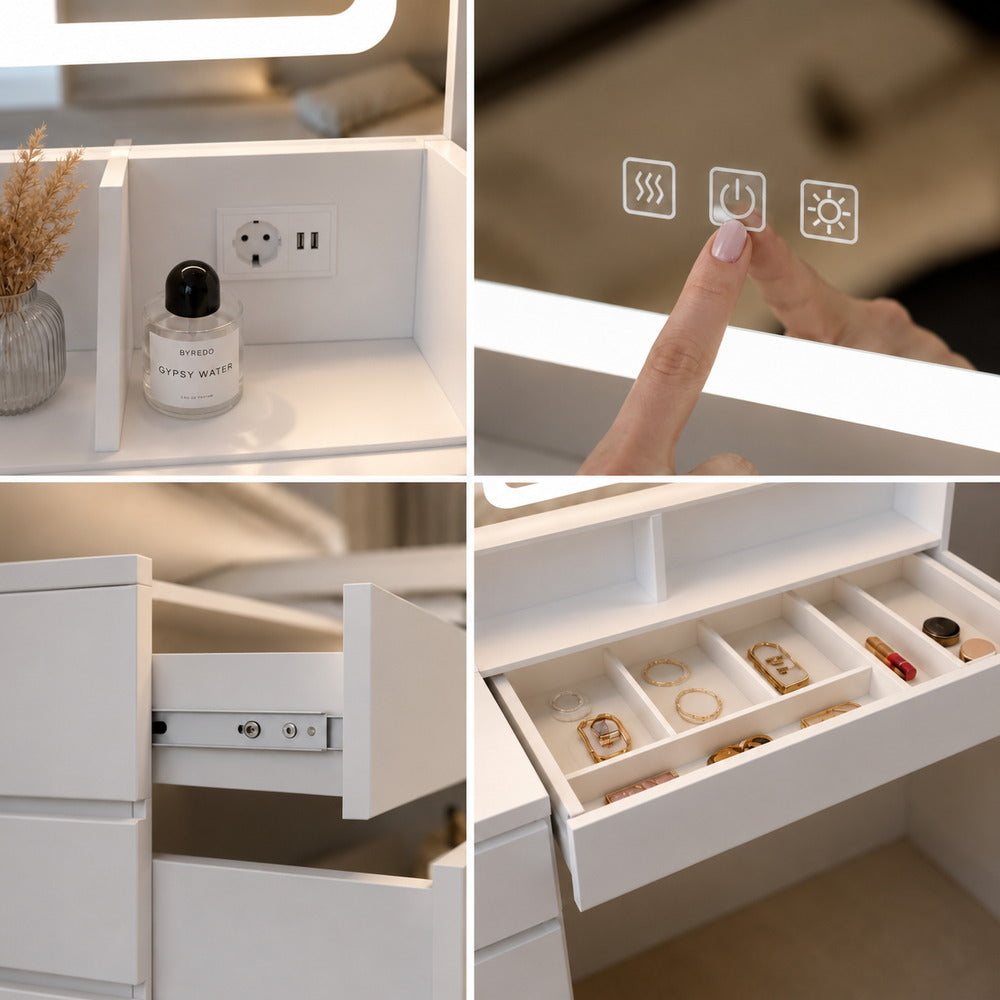 Hideaway L-Shaped Corner Dressing Table | Eleva regenerated |07