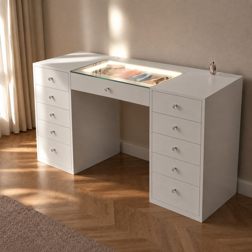 Lit From Within Glass Top Dressing Table | Eleva regenerated |07