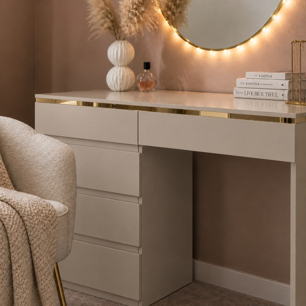 Gold Ribbon Dressing Table in Cashmere | Eleva regenerated |08