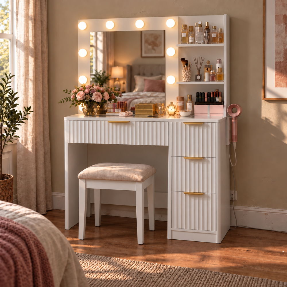 Ribbed Romance Hollywood Vanity | Eleva regenerated |10